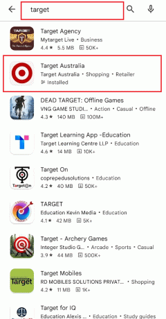 Suchen Sie nach der Target-App und tippen Sie darauf