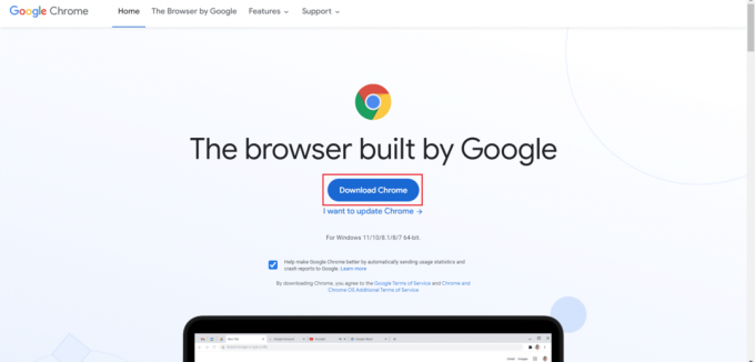Spustelėkite mygtuką Atsisiųsti „Chrome“. Kaip ištaisyti neįprastą „Google“ eismo klaidą