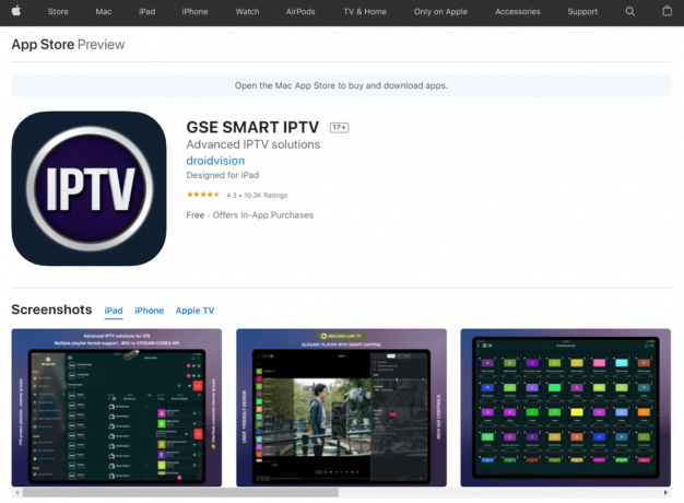 Apple Store의 GSE Smart IPTV 앱