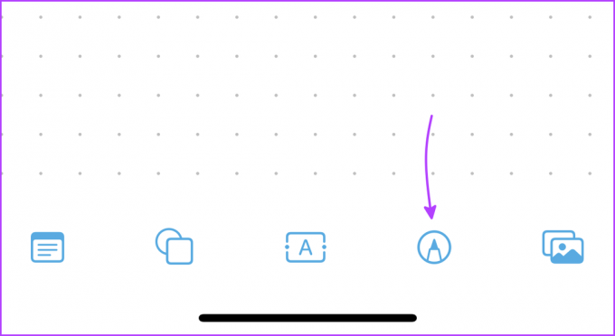 Tocca l'icona di markup in Freeform 