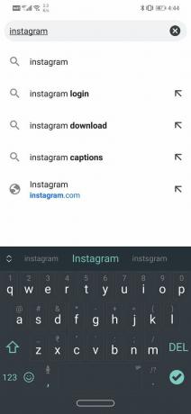 Skriv Instagram i søkefeltet og trykk enter