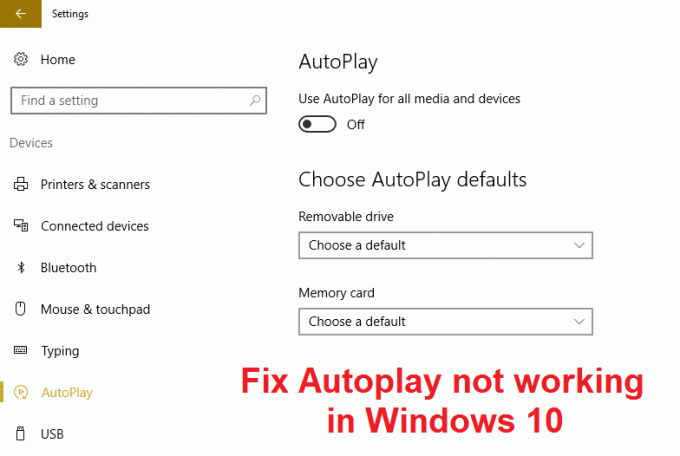 Reparer Autoplay, der ikke virker i Windows 10