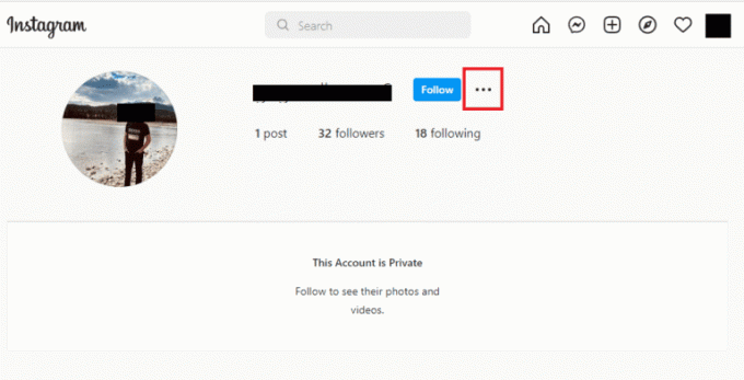 Spustelėkite tris taškus. Kaip rasti kieno nors IP adresą „Instagram“.