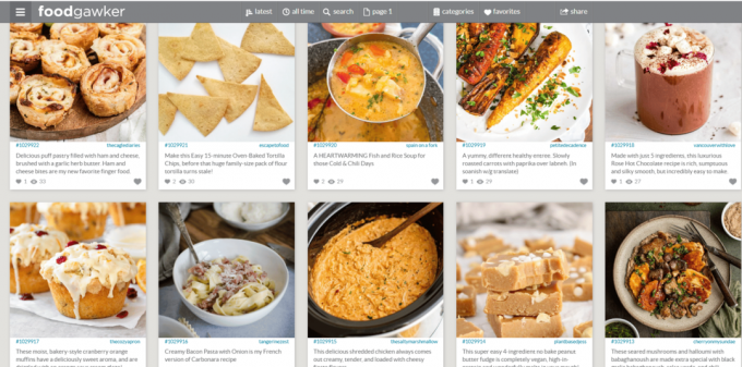 Foodgawker の公式 Web ページ。 代わりに使用する25の最高のPinterestの代替品