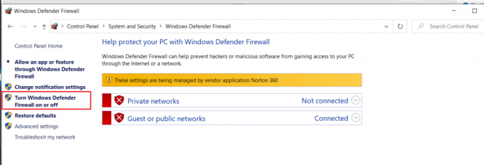 انقر فوق تشغيل جدار حماية Windows أو إيقاف تشغيله Fix No Install Button في متجر Windows