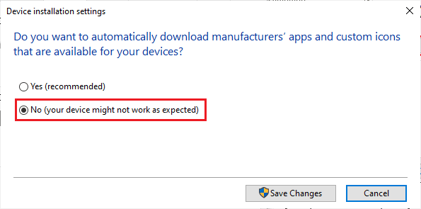 Kattintson a Nem lehetőségre, előfordulhat, hogy az eszköz nem működik a várt módon. A Windows 10 rendszerben nem működő elülső audiocsatlakozó javítása