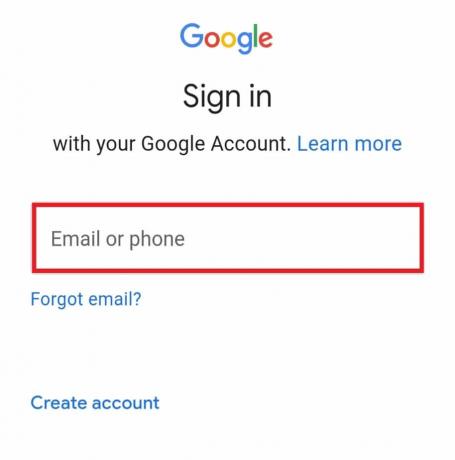 introduceți e-mailul sau telefonul pentru a vă conecta din nou la contul Google de pe dispozitiv