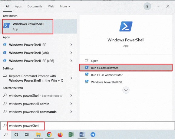 Öffnen Sie Windows PowerShell als Administratoroption
