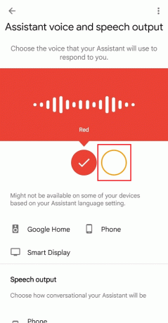 Vaihda Google Assistantin ääni punaisesta oranssiin, eli naisesta miehen ääneen