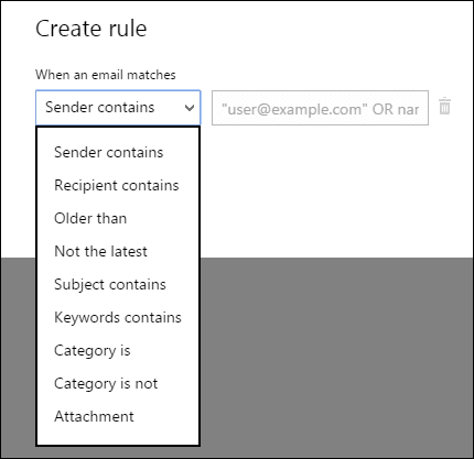 OutlookComのルール新規作成