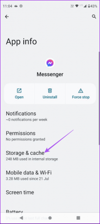 penyimpanan dan cache messenger android