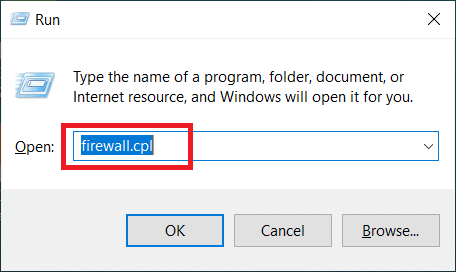 Firewall.cplと入力し、Enterキーを押します。Windows10でのアップロードテスト中に発生したソケットエラー