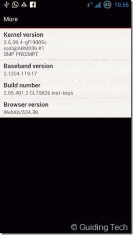 Build-Nummer von Htc One X