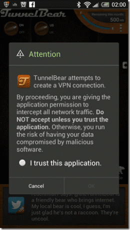 Tunnel Bear Android 3:lle