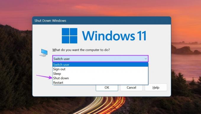 Koristite prozor za isključivanje sustava Windows 11