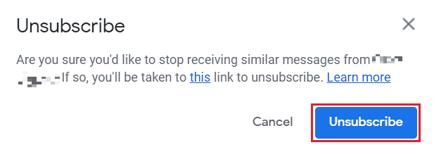 Натисніть «Скасувати підписку» у спливаючому вікні, щоб підтвердити процес