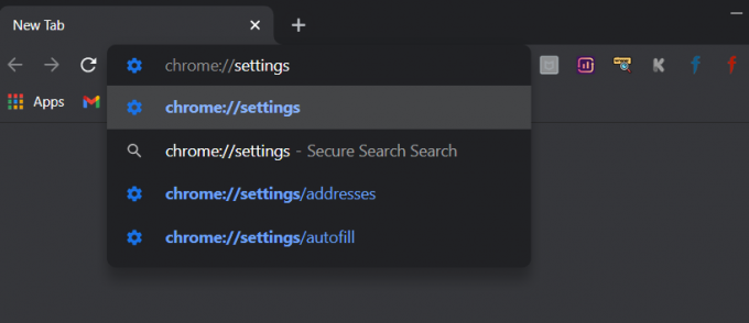 Do adresního řádku zadejte také chrome: settings | Oprava – chyba ERR_TUNNEL_CONNECTION_FAILED v prohlížeči Chrome