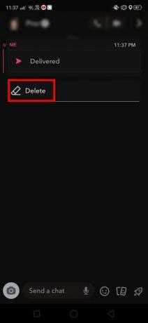 du hittar alternativet Ta bort. tryck på den för att ta bort ett meddelande. | Ta bort en Snap On Snapchat