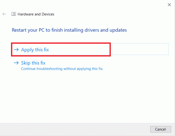 Klicken Sie in diesem Fenster auf Diesen Fix anwenden. So beheben Sie die Laptop-Kamera, die unter Windows 10 nicht erkannt wird