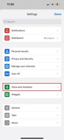 Сега изберете Глас и асистент. | Как да замените Siri с Google Assistant на iPhone
