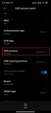 tryck på APN-roamingprotokoll