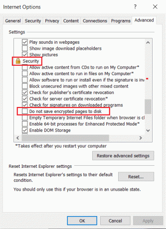 Poništite opciju Ne spremaj šifrirane stranice na disk u odjeljku Postavke. sadržaj se ne može prikazati jer S MIME kontrola nije dostupna