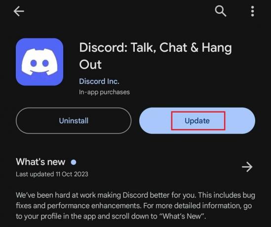 Tippen Sie auf Update für Discord | Discord 2fa funktioniert nicht