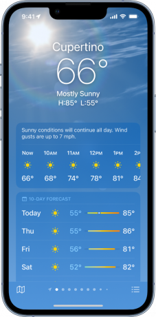Aplikácia Počasie pre iPhone 1