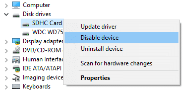 Dezactivați cardul SD și apoi reactivați-l
