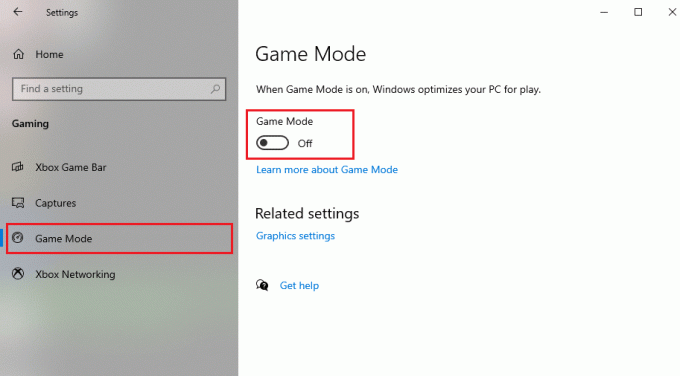 Uistite sa, že ste vypli prepínač vedľa herného režimu | Opravte, že tlačidlo Štart systému Windows 10 nefunguje