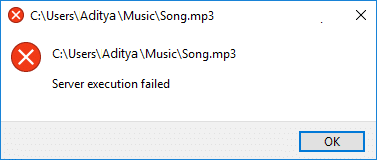 Popravite pogrešku Windows Media Player Server Execution Failed