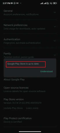 Andernfalls werden Sie gefragt, ob der Google Play Store auf dem neuesten Stand ist. 