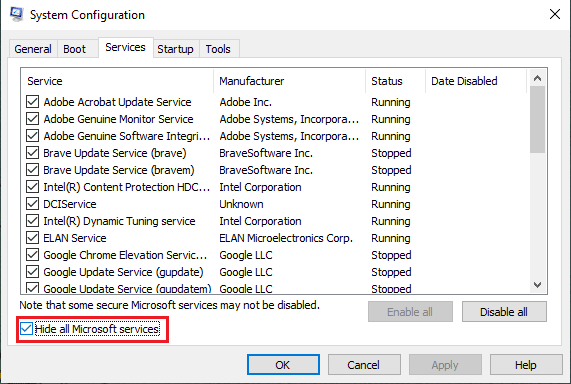 Configuración del sistema 