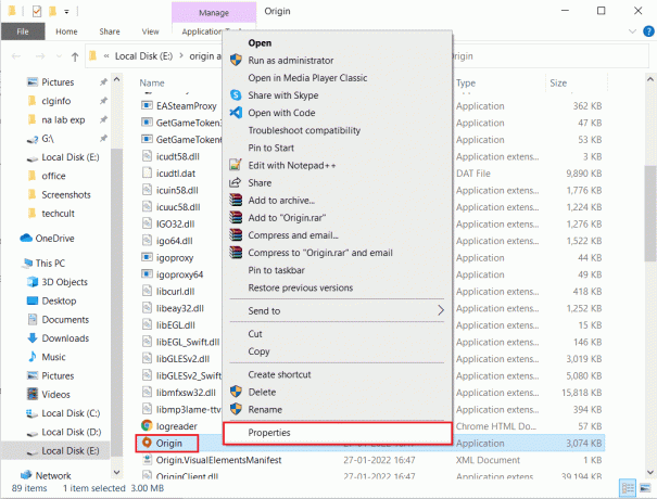 Originアプリを右クリックし、[プロパティ]を選択します。 Windows 10のOriginエラー65546：0を修正