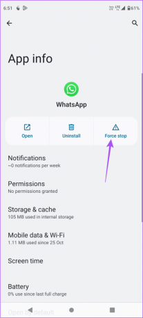 примусово закрити whatsapp app info android