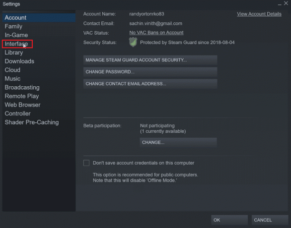 faceți clic pe interfață. Cum să dezactivezi actualizarea automată pe Steam