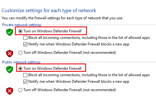 Aktivieren Sie die Windows Defender-Firewall. Forza Horizon 4 konnte Sitzung nicht beitreten Xbox One behoben