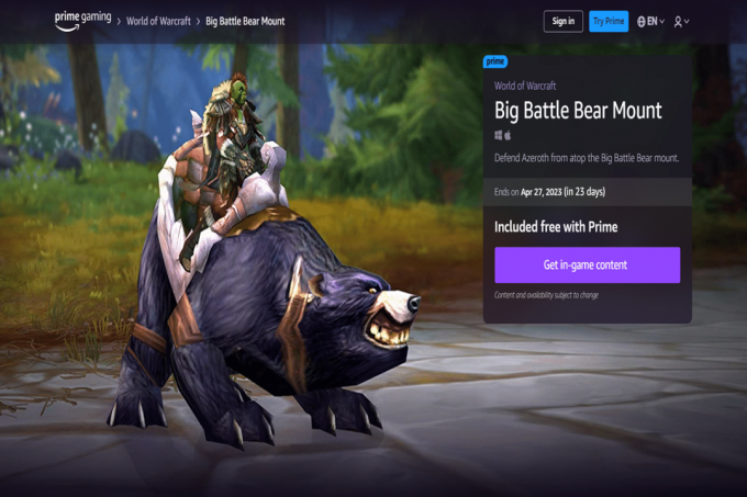 Cosméticos gratuitos de World of Warcraft oferecidos pela Amazon Prime todos os meses