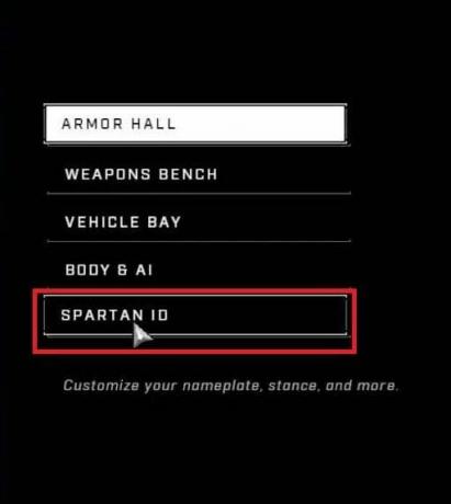 Spartan ID 및 명판 클릭