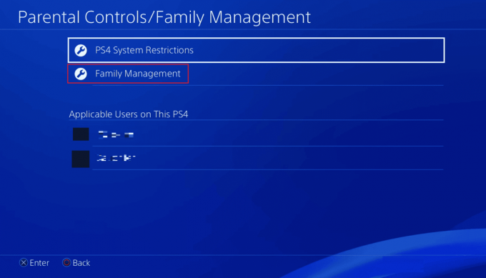 Wybierz Zarządzanie rodziną, aby skonfigurować rodzinę | zmień konto dziecka na konto rodzica na PS4