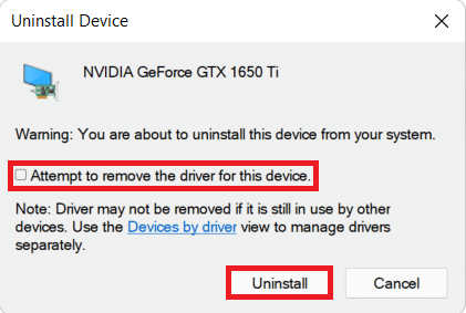 Desinstalar el cuadro de diálogo del dispositivo. Cómo reparar el error de proceso crítico muerto en Windows 11