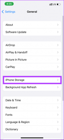 faceți clic pe iPhone Storage