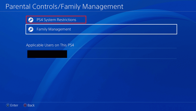 Wählen Sie PS4-Systemeinschränkungen