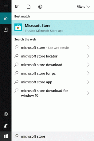 Etsi Windows tai Microsoft Store hakupalkin avulla