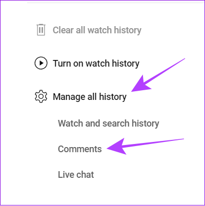 Izvēlieties komentāru vēsturi pakalpojumā YouTube