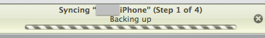 I Tunes I Phone Sync pågår
