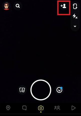 기기에서 Snapchat 앱을 열고 친구 추가 아이콘 | 사용자 이름이나 번호 없이 Snapchat에서 누군가 찾기