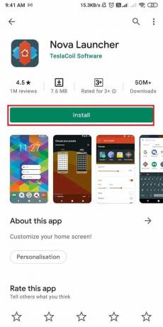 Öffnen Sie den Google Play Store und installieren Sie Nova Launcher auf Ihrem Telefon
