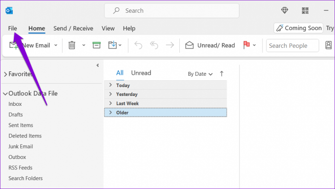 Outlook-Dateimenü