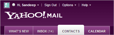 Контакти Yahoo Mail